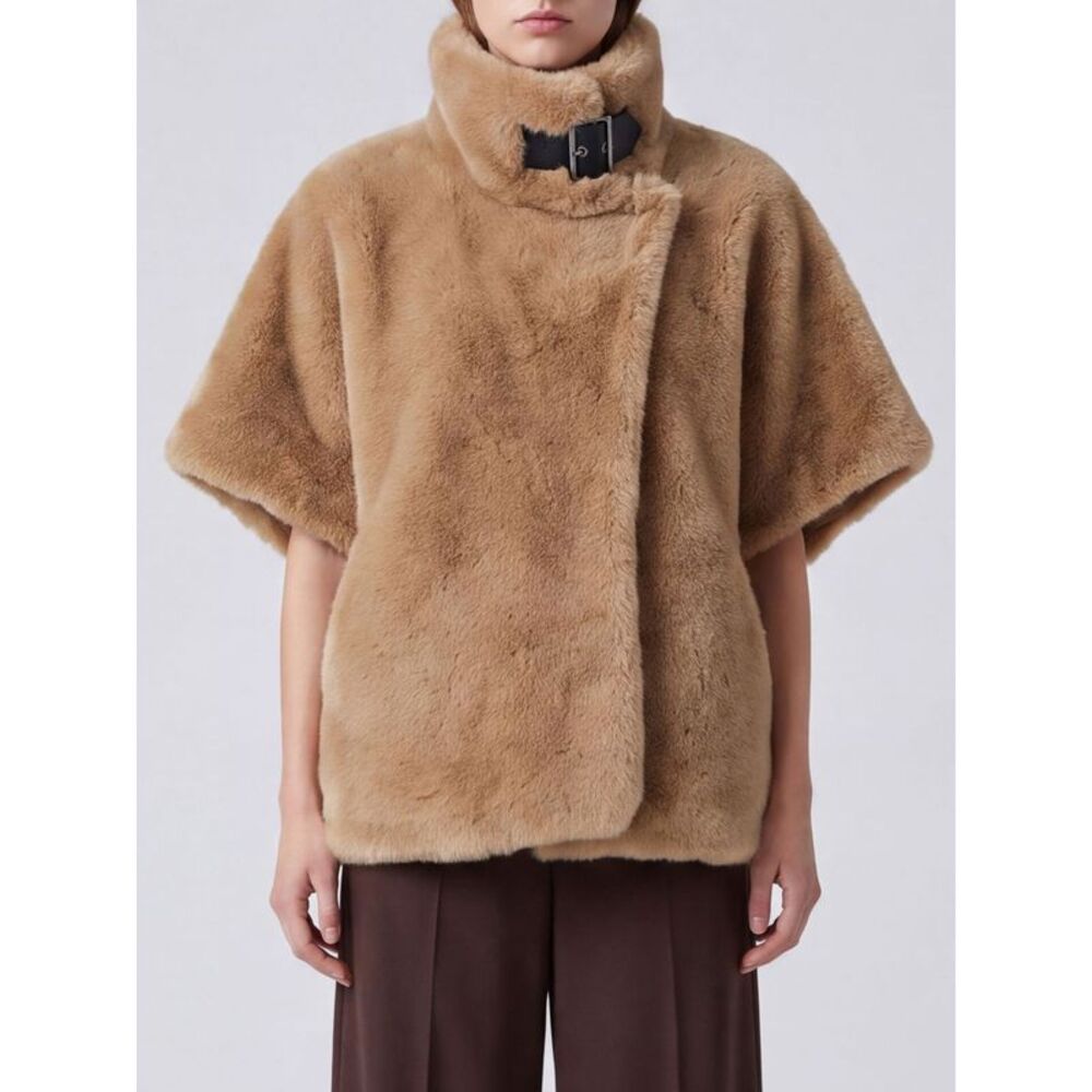 Pinko Women Pinko Comodino High Neck Short Faux Fur Coat